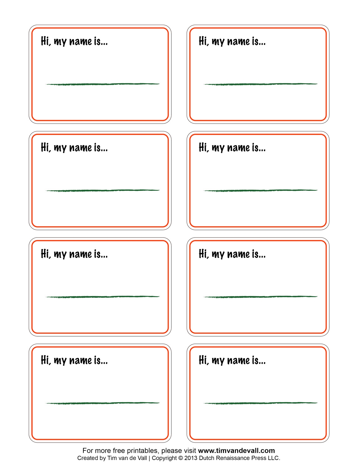 Free Printable Name Tags