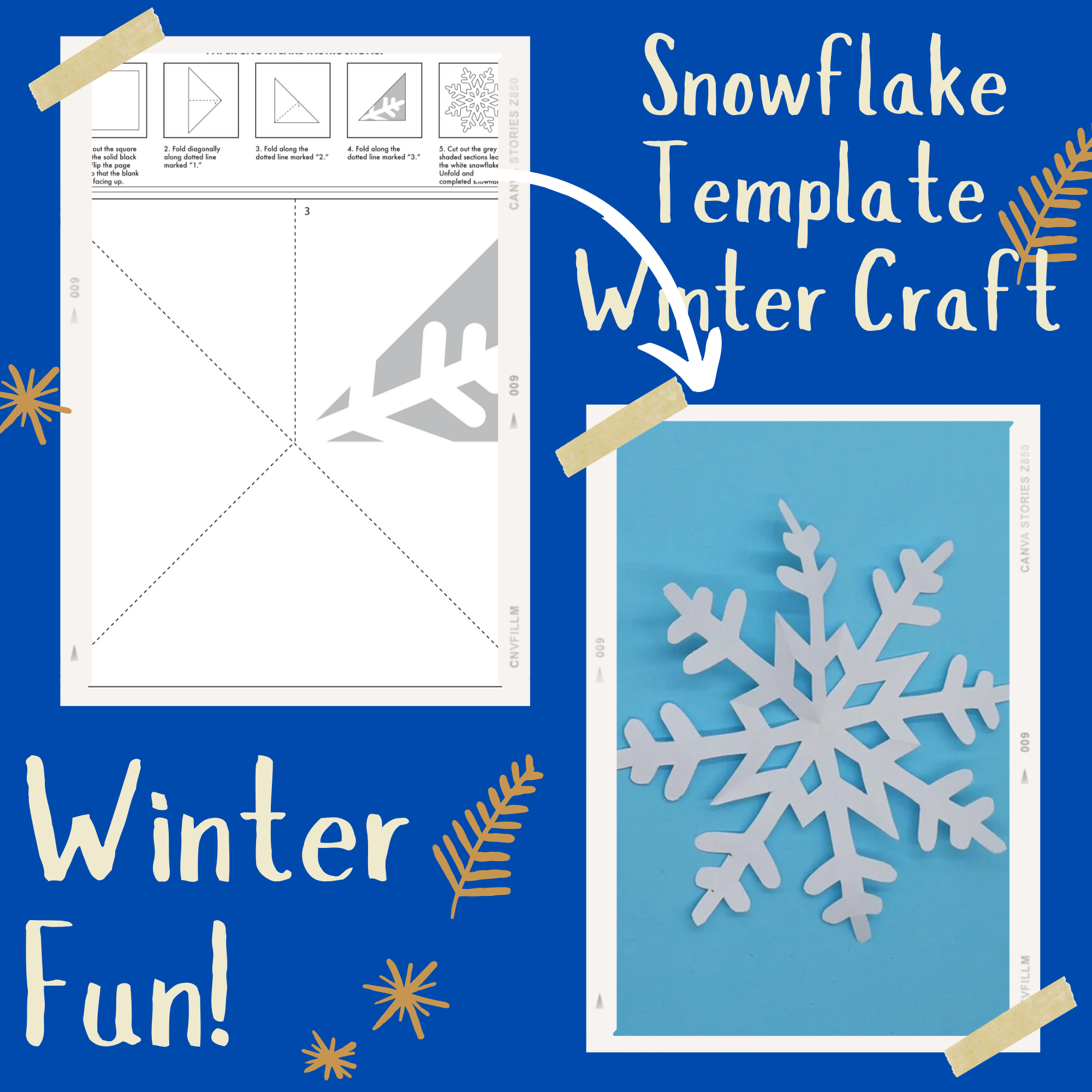 Printable Paper Snowflake Template Winter Activities Winter 