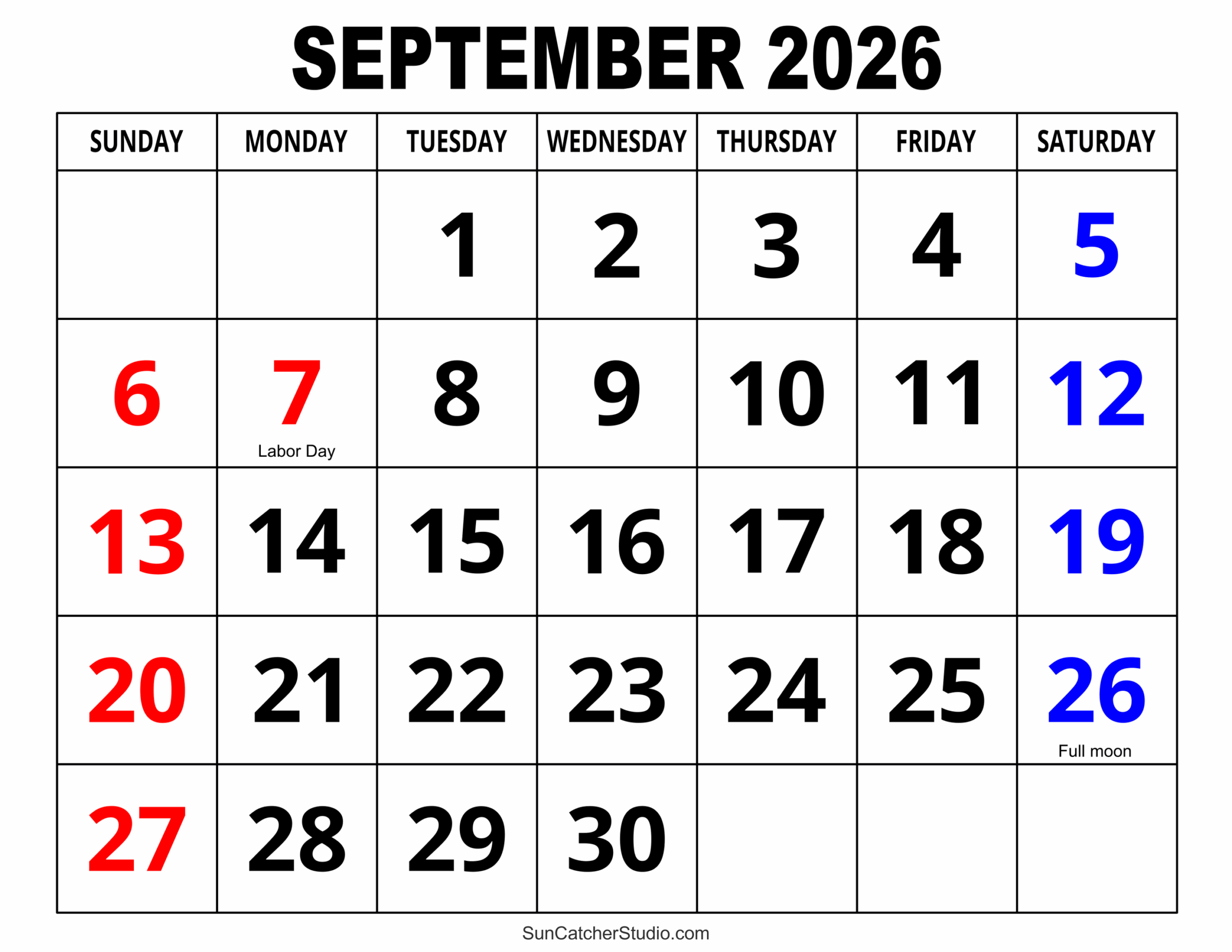 September 2026 Calendar Free Printable Free Printables Monograms Design Tools Patterns U0026 DIY Projects