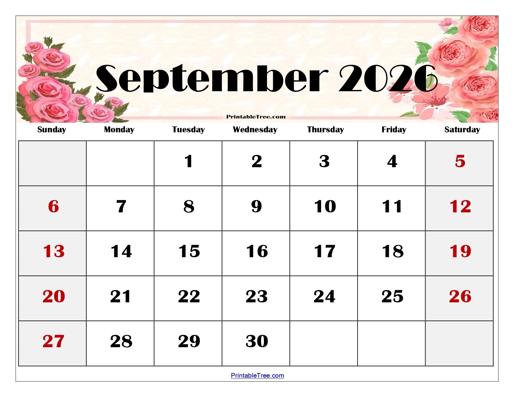 September 2026-May 2026 Calendar