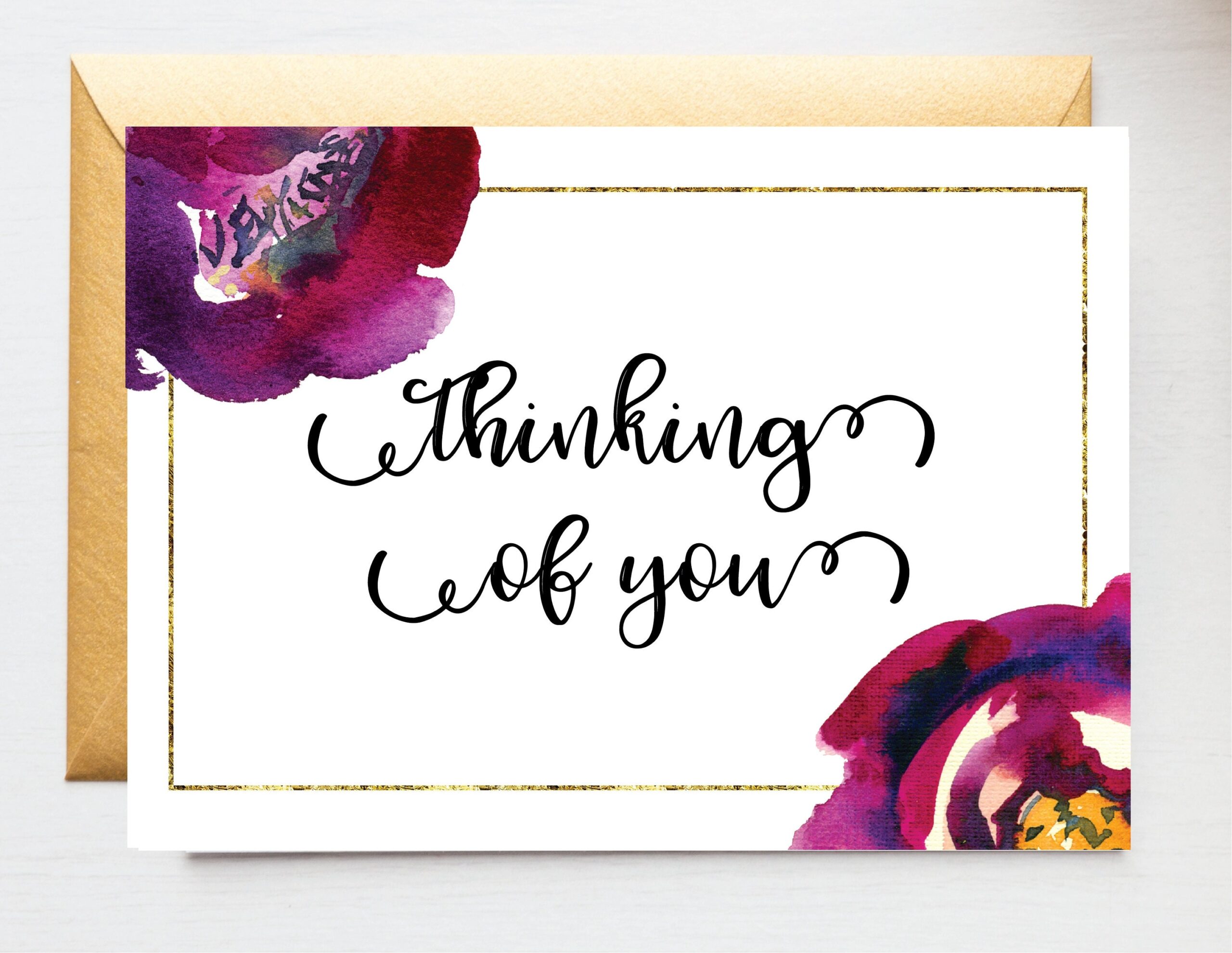 Thinking Of You Card Printable Greeting Card Instant Download Print Your Own Card Missing You Card Floral Thinking Of You Card Etsy Australia