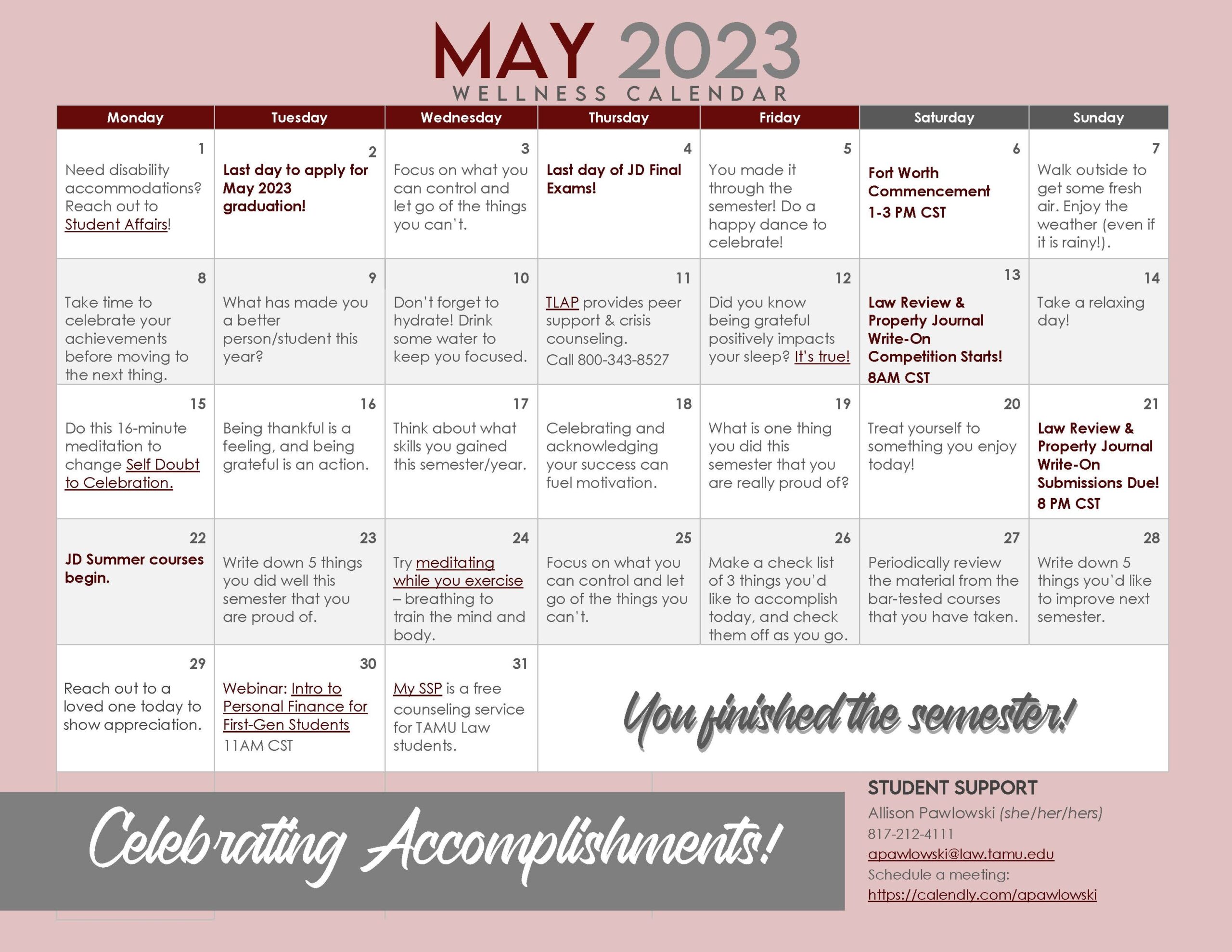 Wellness Calendars